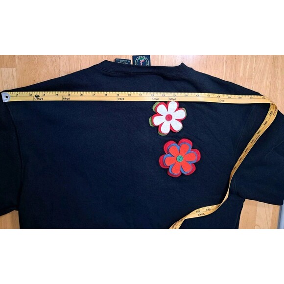 Lighthouse Apparel Women's Black Sweatshirt Jacket w/ 3D Flower Accents Size L - Picture 12 of 15